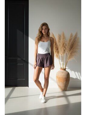 Lululemon Athletic Running Shorts Women’s  Purple Elastic Waist Workout Size 4